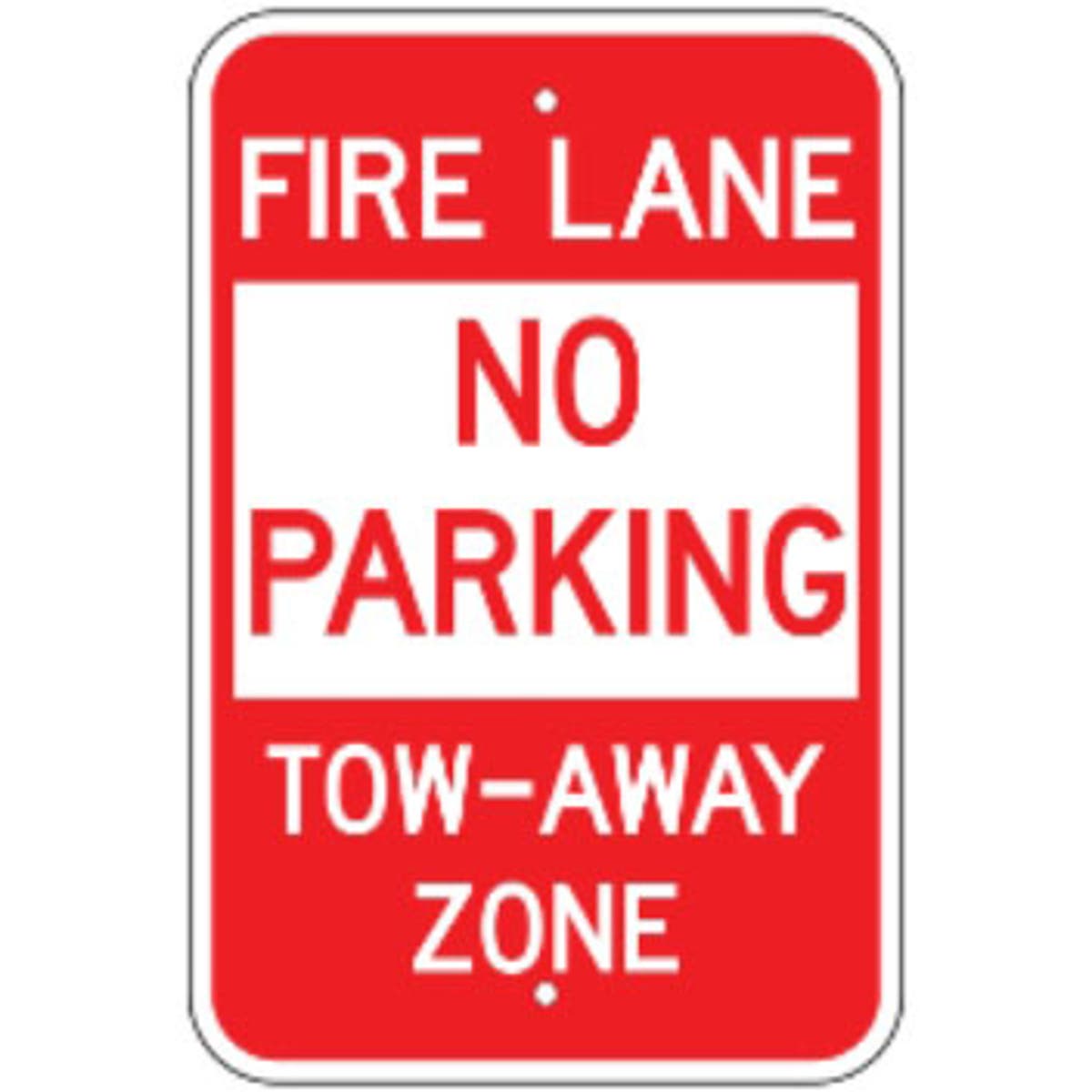 No Parking Fire Lane Tow-Away Zone - 12"x18" - .080 EGP Template Customization