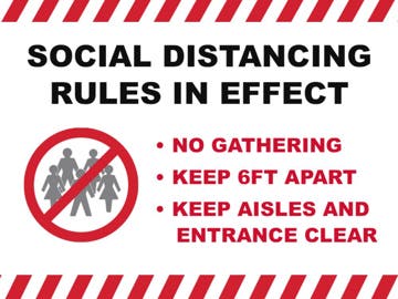 Picture of Social Distancing Signs 872158386