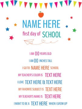 Picture of Back to School Foam Board 12 - 24x18