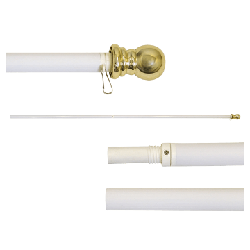 Picture of 6ft Spinner Flagpole - White Aluminum