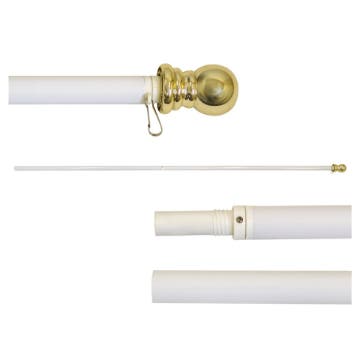 Picture of 6ft Spinner Flagpole - White Aluminum