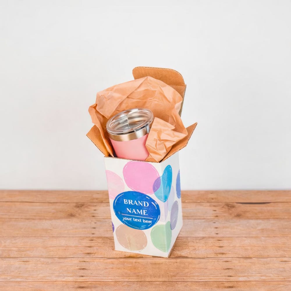 Custom printed top-open vertical gift mailer box